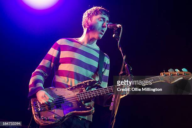 Drew McConnell of Babyshambles performs at 02 Academy on October 15, 2013 in Leicester, England.