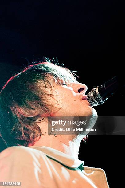 Pete Doherty of Babyshambles performs at 02 Academy on October 15, 2013 in Leicester, England.