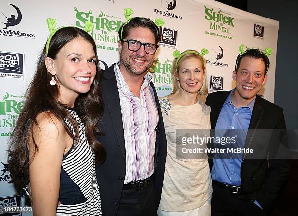 Sutton Foster, Christopher Sieber, Kelly Rutherford and John Tartaglia attend the "Shrek: The Musical" Blue-Ray and DVD release party at The Hudson...