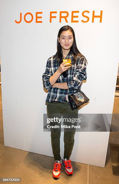 Model Lina Zhang attends the Joe Fresh Soho opening party at Joe Fresh Soho on October 15, 2013 in New York City.