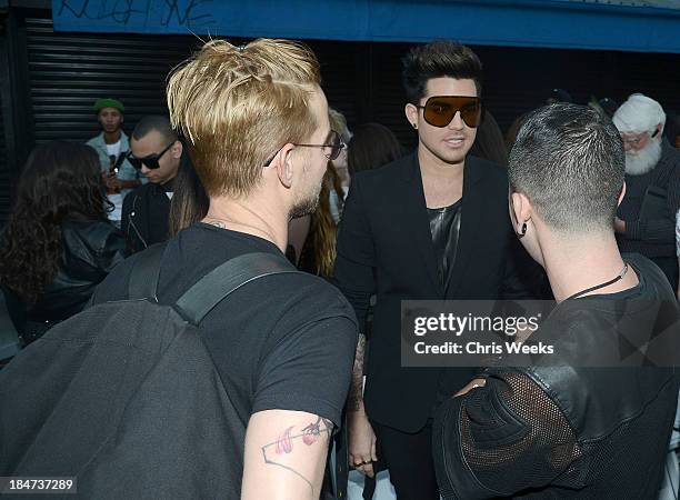 Recording artist Adam Lambert attends the Ashton Michael Spring 2014 Collection show on October 15, 2013 in Hollywood, California.