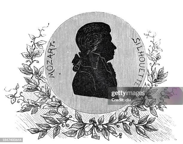 illustrazioni stock, clip art, cartoni animati e icone di tendenza di silhouette di mozart - mozart