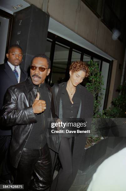 American actor Eddie and Nicole Murphy leaving the Le Caprice restaurant in London, September 1996.