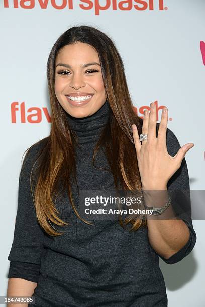 Jordin Sparks attends the Aquafina FlavorSplash Launch Party With Austin Mahone & Nick Cannon at Sony Pictures Studios on October 15, 2013 in Culver...