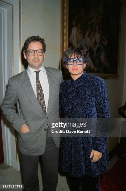 British journalist Dominic Lawson and English business woman Rosa Monckton attend the 90th anniversary celebrations for the Everyman's Library,...