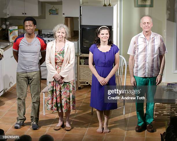 Hubert Point-Du Jour, Kathryn Grody, Diane Davis and Mark Blum attend "The Model Apartment" opening night at Primary Stages on October 15, 2013 in...