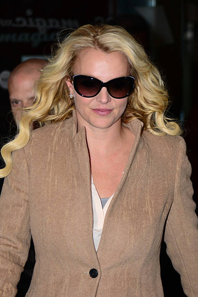Britney Spears sighted leaving Kiss FM on October 16, 2013 in London, England.