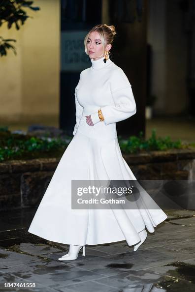 Sydney Sweeney is seen in Midtown on December 11, 2023 in New York