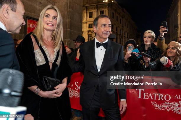 Mayor of Milan Beppe Sala and partner participate in the premiere of the Teatro alla Scala in Milan. Milan , December 7, 2023