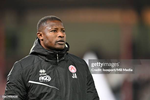 Interim Head Coach Joseph Akpala of Kortrijk pictured during the Jupiler Pro League season 2023 - 2024 match day 17 between KV Kortrijk and KVC...