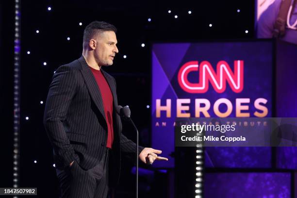 Joe Manganiello speaks onstage during the 17th Annual CNN Heroes: An All-Star Tribute at The American Museum of Natural History on December 10, 2023...