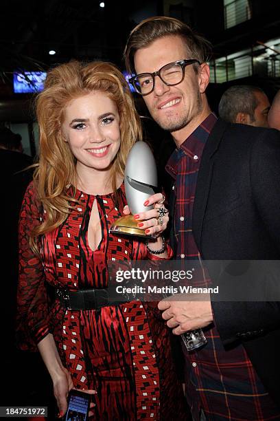 Palina Rojinski and Joachim Winterscheidt attend the 17th Annual of the German Comedy Awards at Coloneum on October 15, 2013 in Cologne, Germany.