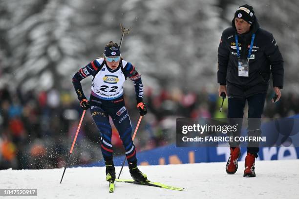 France's Justine Braisaz Bouchet competes to win the Women's 7,5km sprint race as part of the Biathlon World Cup event in Lenzerheide, on December...