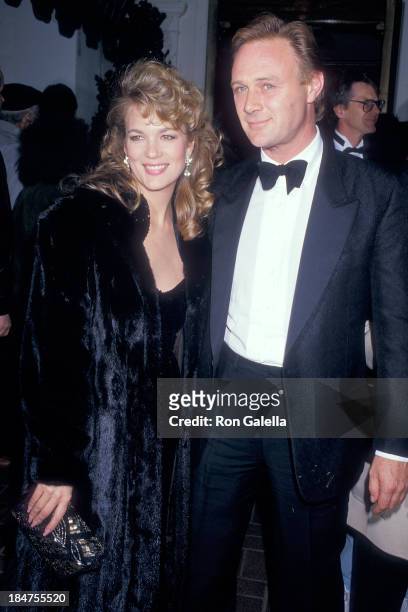 Actress Leann Hunley and actor Christopher Cazenove attend the 13th Annual People's Choice Awards After Party on March 15, 1987 at Chasen's...
