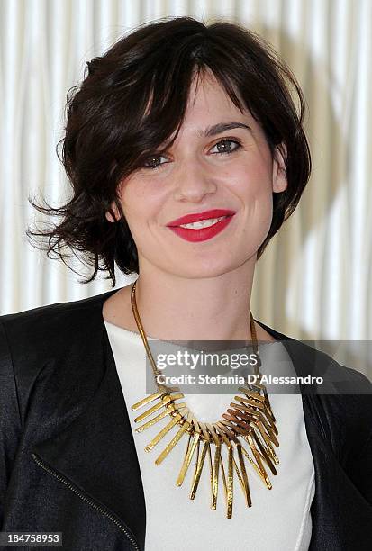 Erica Mou attends "Una Piccola Impresa Meridionale" Photocall at Terrazza Martini on October 16, 2013 in Milan, Italy.