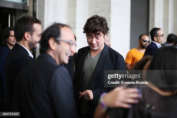 Riccardo Scamarcio attends 'Una Piccola Impresa Meridionale' photocall at Piazza Della Republica on October 15, 2013 in Rome, Italy.