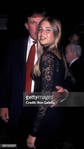 Donald Trump and Ivanka Trump attend 50th Birthday Party for Donald Trump on June 13, 1996 at Trump Tower in New York City.