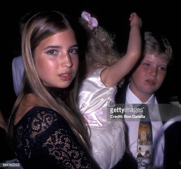 Ivanka Trump, Tiffany Trump and Eric Trump attend 50th Birthday Party for Donald Trump on June 13, 1996 at Trump Tower in New York City.