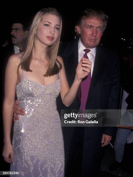 Ivanka Trump and Donald Trump attend the Sony Music Party for 40th Annual Grammy Awards on February 26, 1998 at the Manhattan Center in New York City.