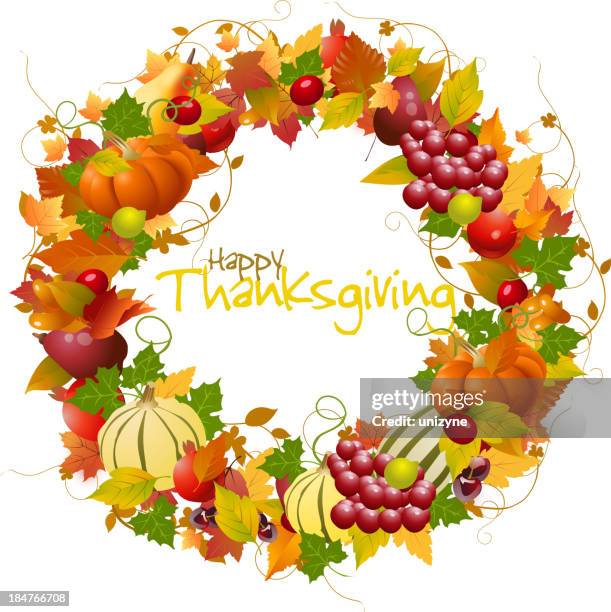 Circul Thanksgiving Rames Autumn Thanksgiving Round Frame High-Res Vector Graphic - Getty Images