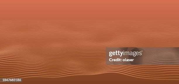 digital wavy lines on terracotta background. - terracotta stock illustrations