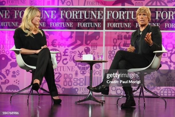 Chelsea Handler and long-distance swimmer Diana Nyad speak onstage at the FORTUNE Most Powerful Women Summit on October 16, 2013 in Washington, DC.