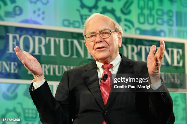 Warren Buffett speaks onstage at the FORTUNE Most Powerful Women Summit on October 16, 2013 in Washington, DC.