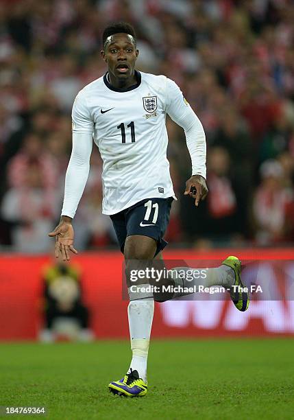 Danny Welbeck of England in action during the FIFA 2014 World Cup Qualifying Group H match between England and Poland at Wembley Stadium on October...