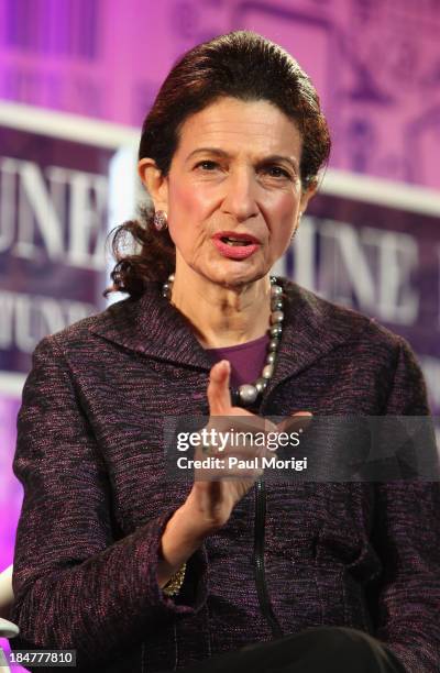 Former United States Senator Olympia Snowe speaks onstage at the FORTUNE Most Powerful Women Summit on October 16, 2013 in Washington, DC.