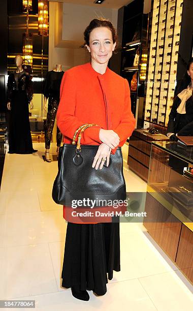 Leah Wood attends a private cocktail hosted by Gucci and Clara Paget to celebrate 'I Bamboo You' at Gucci's Old Bond Street store on October 16, 2013...