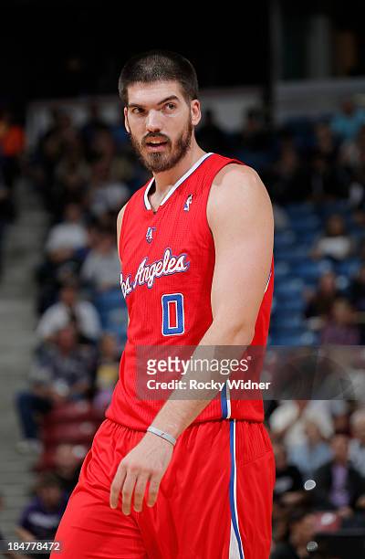 Byron Mullens of the Los Angeles Clippers in a game against the Sacramento Kings on October 14, 2013 at Sleep Train Arena in Sacramento, California....