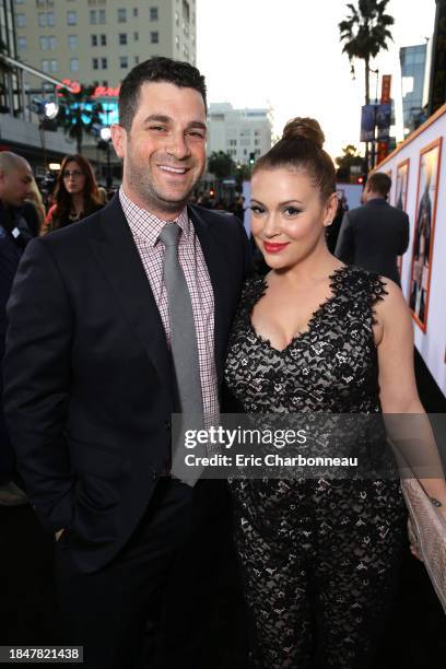 S Dave Bugliari and Alyssa Milano seen at Warner Bros. Pictures Los Angeles Premiere of "Get Hard" on Wednesday, March 25 in Hollywood.