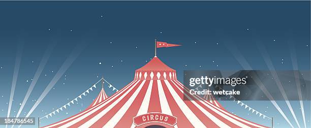 big top nacht hintergrund - circus poster stock-grafiken, -clipart, -cartoons und -symbole