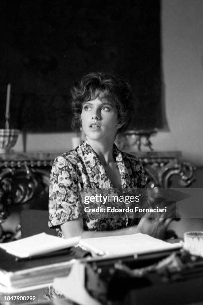 French actress Clio Goldsmith during the filming of 'La Caduta degli Angeli Ribelli' by Marco Tullio Giordana, Rome, August 04, 1981.