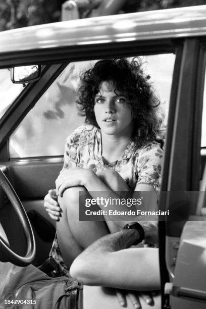 French actress Clio Goldsmith during the filming of 'La Caduta degli Angeli Ribelli' by Marco Tullio Giordana, Rome, August 03, 1981.