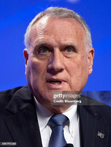 Former Senator Jon Kyl, a Republican from Arizona, speaks at the OPEC Oil Embargo +40 conference hosted by Securing America's Future Energy in...