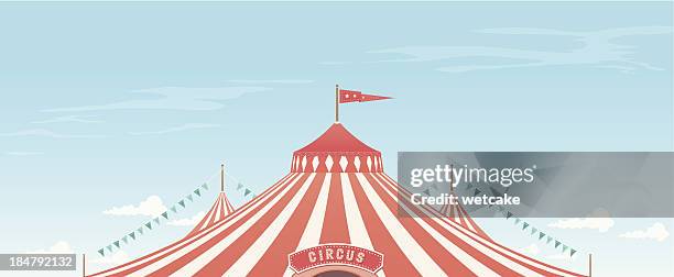 bildbanksillustrationer, clip art samt tecknat material och ikoner med big top background - circus tent
