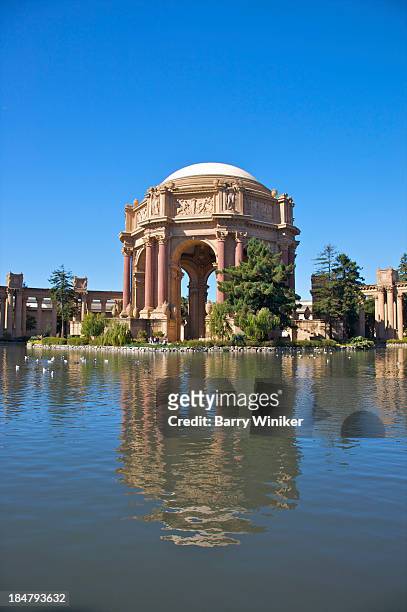 pavilion with columns reflected in water - palace of fine arts stock pictures, royalty-free photos & images