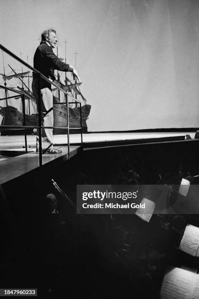 Actor Danny Kaye hosting the Metropolitan Opera's first 'Look In' children's event, New York City, NY, circa 1973.