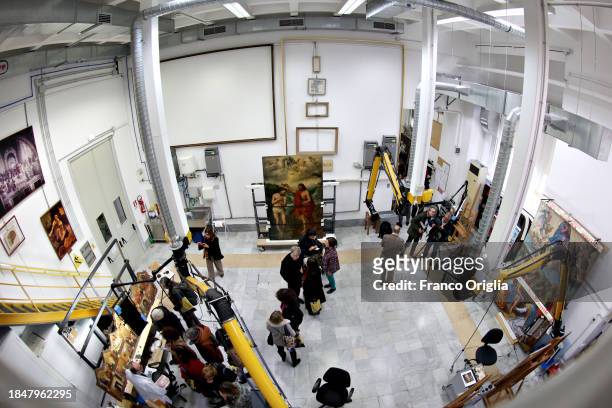 View of Vatican Museums Restoration Laboratory during “Beyond the surface. The restorer's gaze": the exhibition initiative promoted by the Pope's...