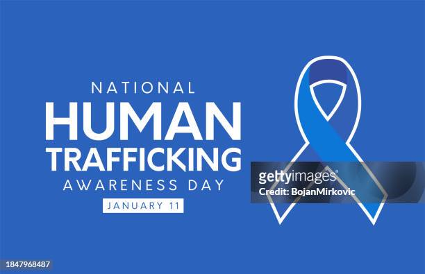 stockillustraties, clipart, cartoons en iconen met human trafficking awareness day card, banner design, january 11. vector - trafficking
