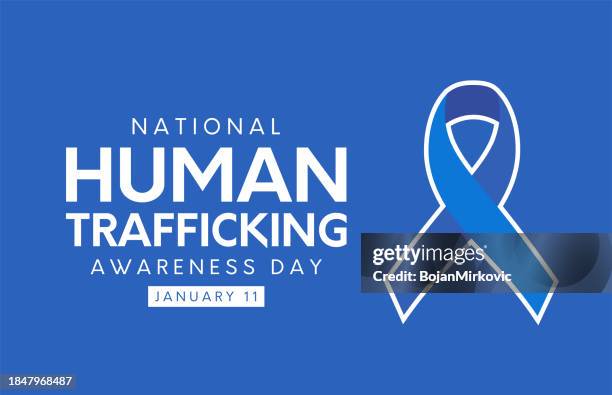 human trafficking awareness day card, banner design, january 11. vector - modern slavery stock illustrations