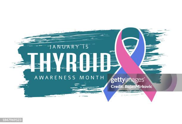 thyroid awareness month background design, january. vector - endocrine system stock illustrations