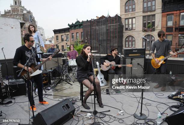 Spacehog, Liv Tyler, Sean Lennon and Charlotte Kemp Muhl perform during soundcheck for a performance benefitting David Lynch Foundation at Electric...