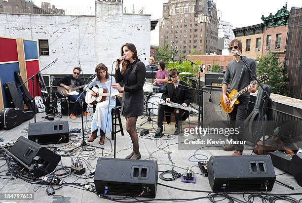 Spacehog, Liv Tyler, Sean Lennon and Charlotte Kemp Muhl perform during soundcheck for a performance benefitting David Lynch Foundation at Electric...