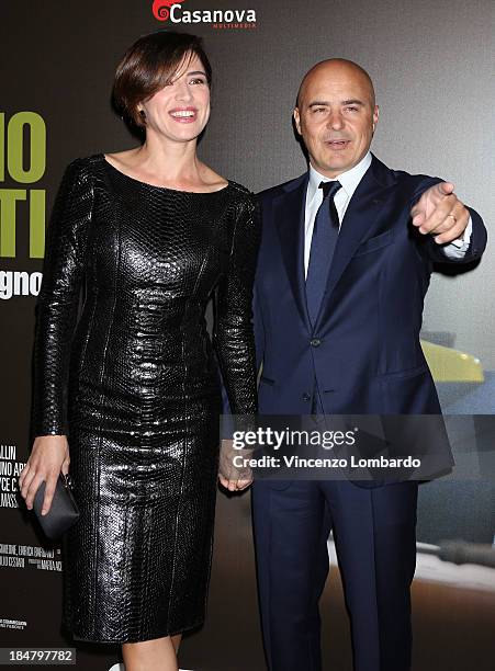 Luisa Ranieri and Luca Zingaretti attend the preview of film "Adriano Olivetti. La forza di un sogno" on October 16, 2013 in Milan, Italy.