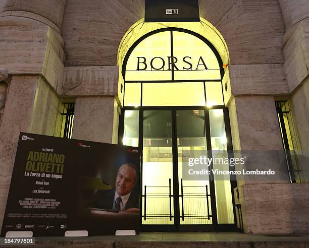 General view during the preview of film "Adriano Olivetti. La forza di un sogno" on October 16, 2013 in Milan, Italy.