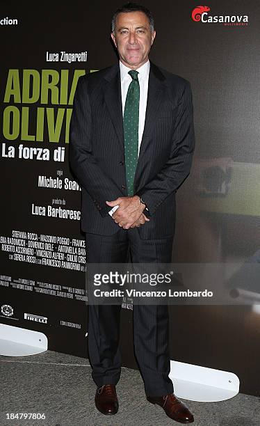 Luca Barbareschi attends the preview of film "Adriano Olivetti. La forza di un sogno" on October 16, 2013 in Milan, Italy.