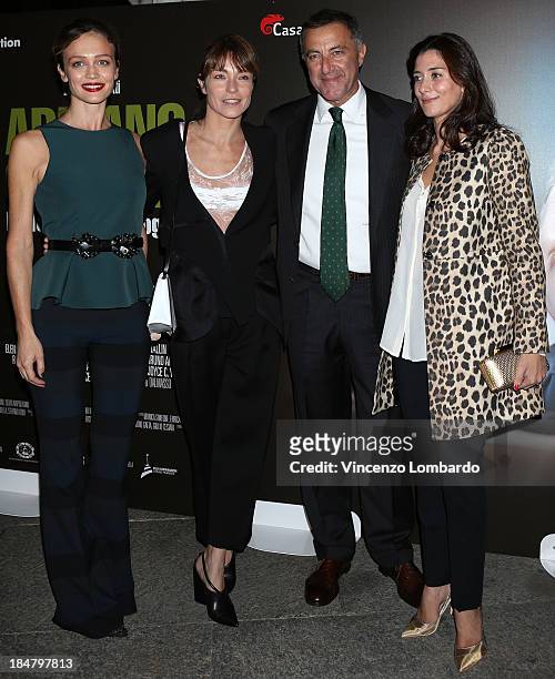 Francesca Cavallin, Stefania Rocca, Luca Barbareschi and Laura Gorna attend the preview of film "Adriano Olivetti. La forza di un sogno" on October...