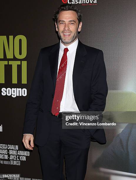 Massimo Poggio attends the preview of film "Adriano Olivetti. La forza di un sogno" on October 16, 2013 in Milan, Italy.